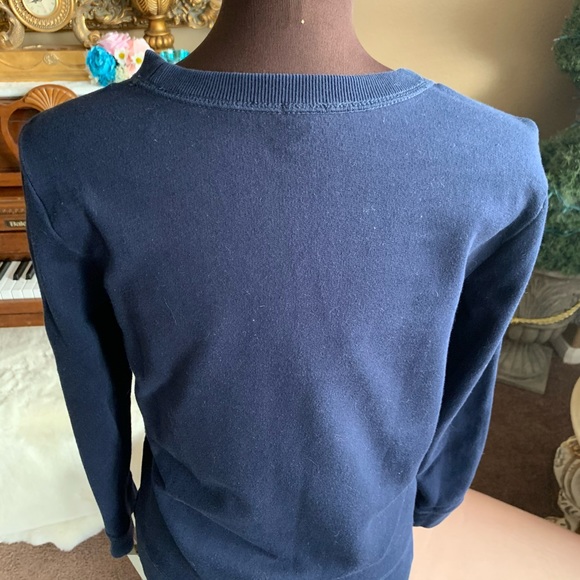 J Crew Navy Sweater Knitted Detail in Front - Picture 5 of 7